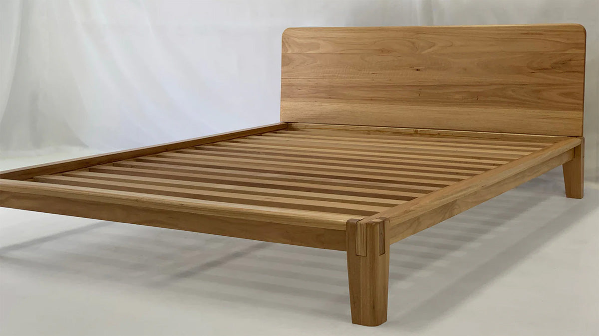 Castle Joint bed frame made from NSW Blackbutt timber