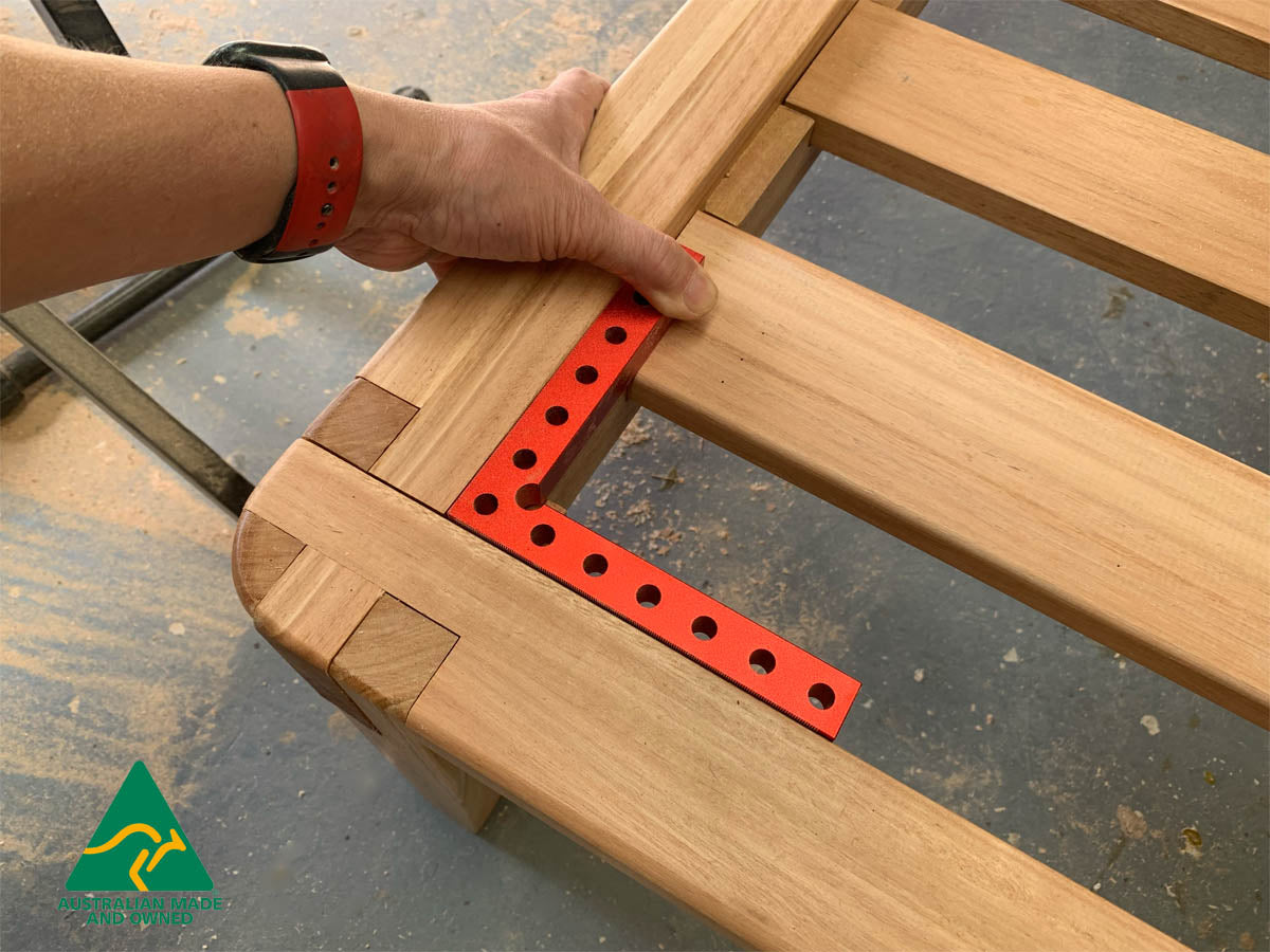 Heavy duty Castle Joint hardwood bed frame with precision joinery