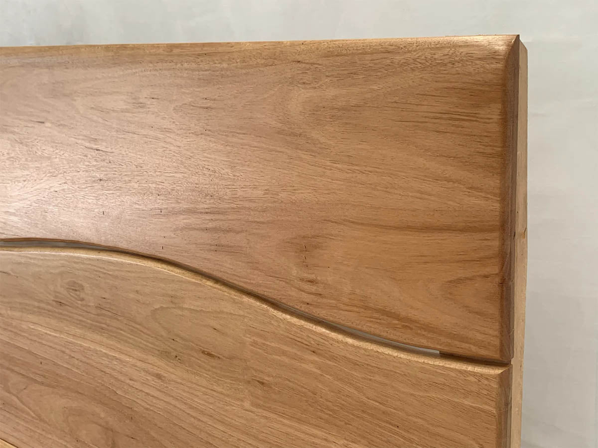 Ark hardwood bed frame for modern and rustic interiors