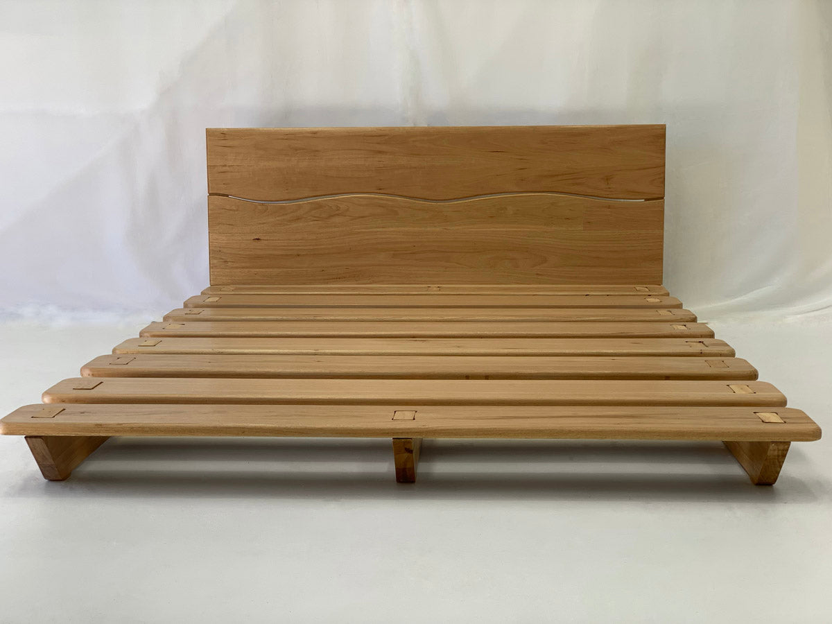 Detail of sustainable Australian hardwood Ark bed frame