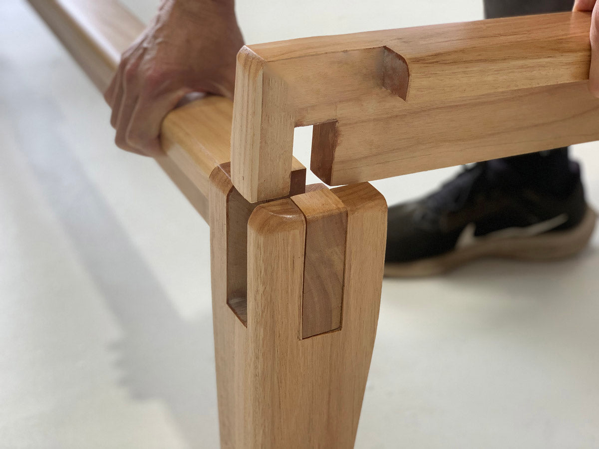 Australian made Castle Joint bed frame in sustainable hardwood