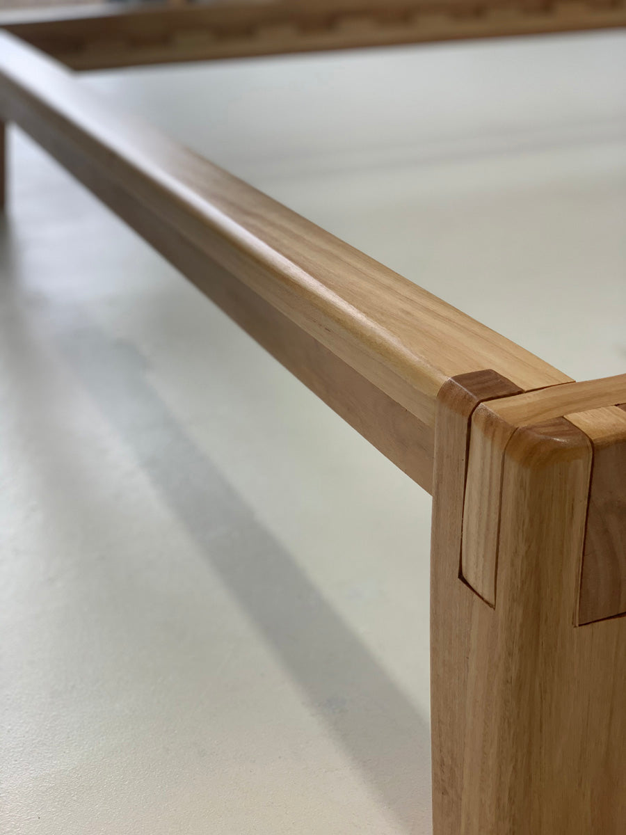 Castle Joint wooden bed frame for rustic and contemporary bedrooms