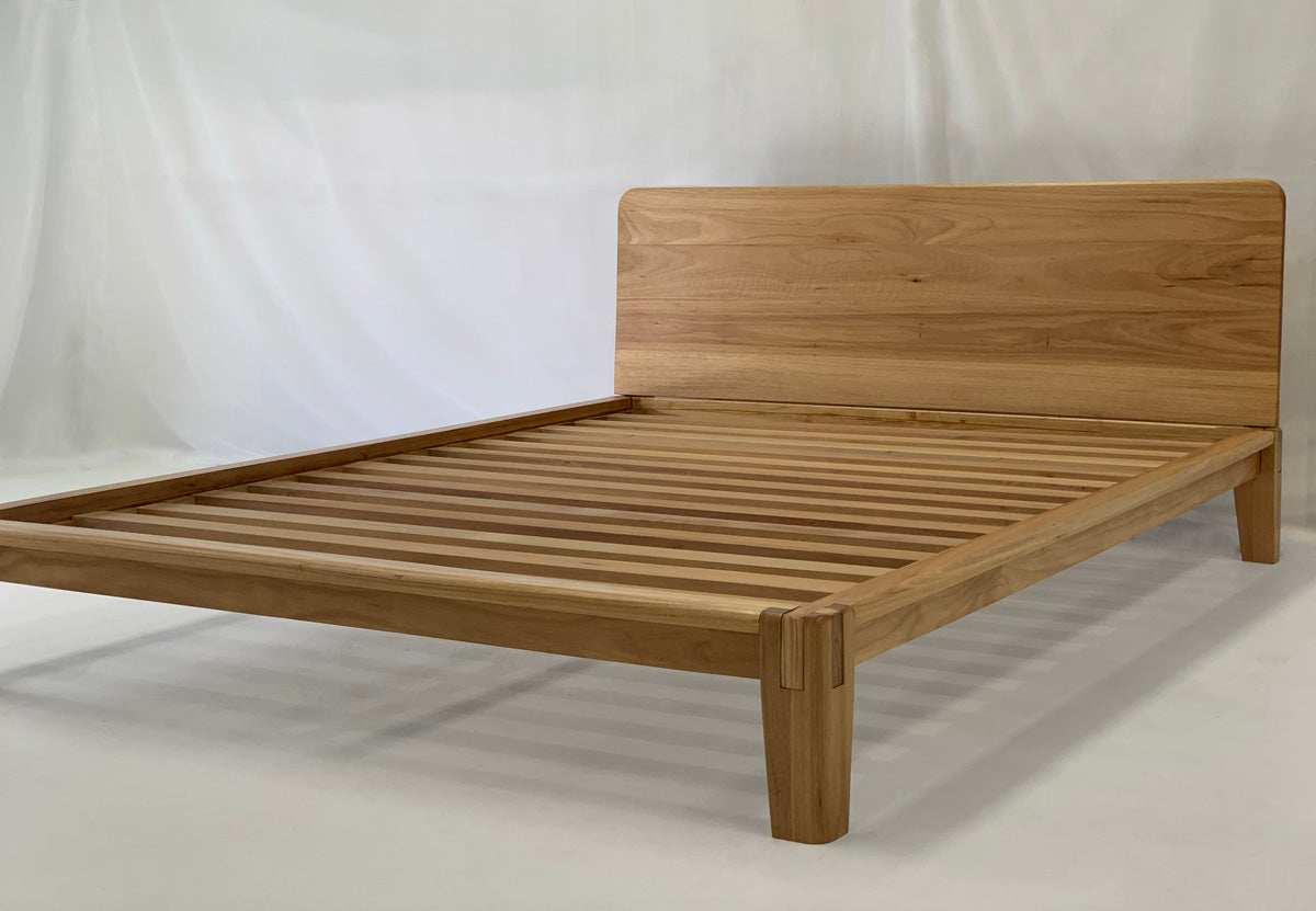 Solid hardwood Castle Joint bed frame with platform base