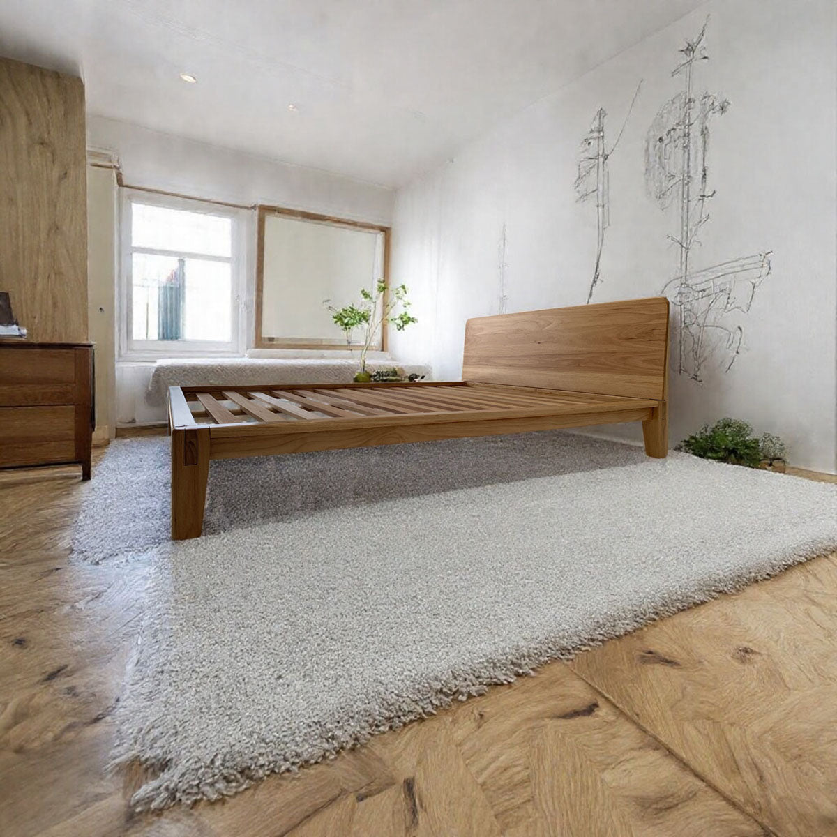 Solid wood bed frame with Japanese joinery – Dorluxure Castle Joint