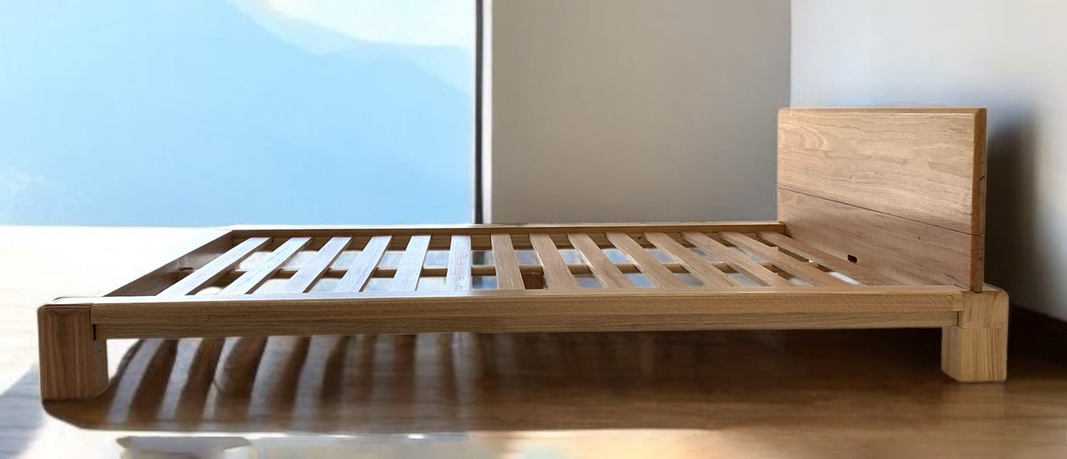 Dorluxure founders crafting hardwood bed frames in Sydney workshop