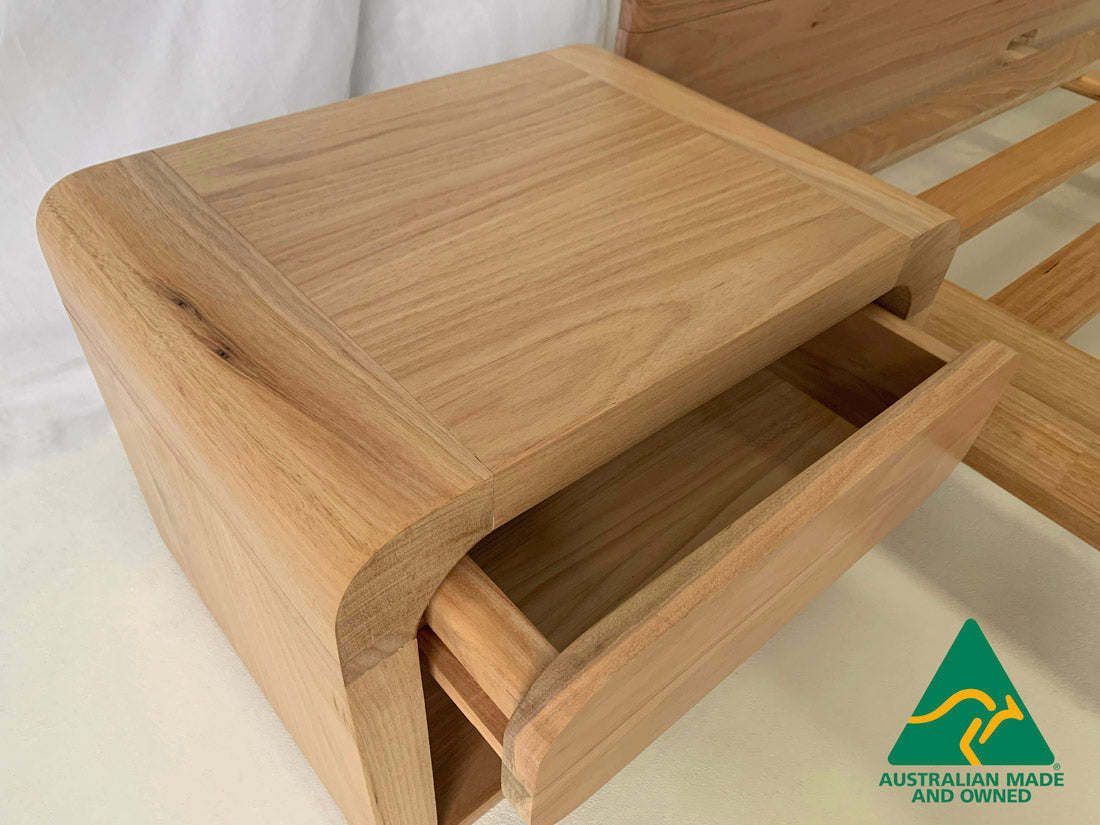 Modern hardwood bedside table for contemporary bedroom interiors