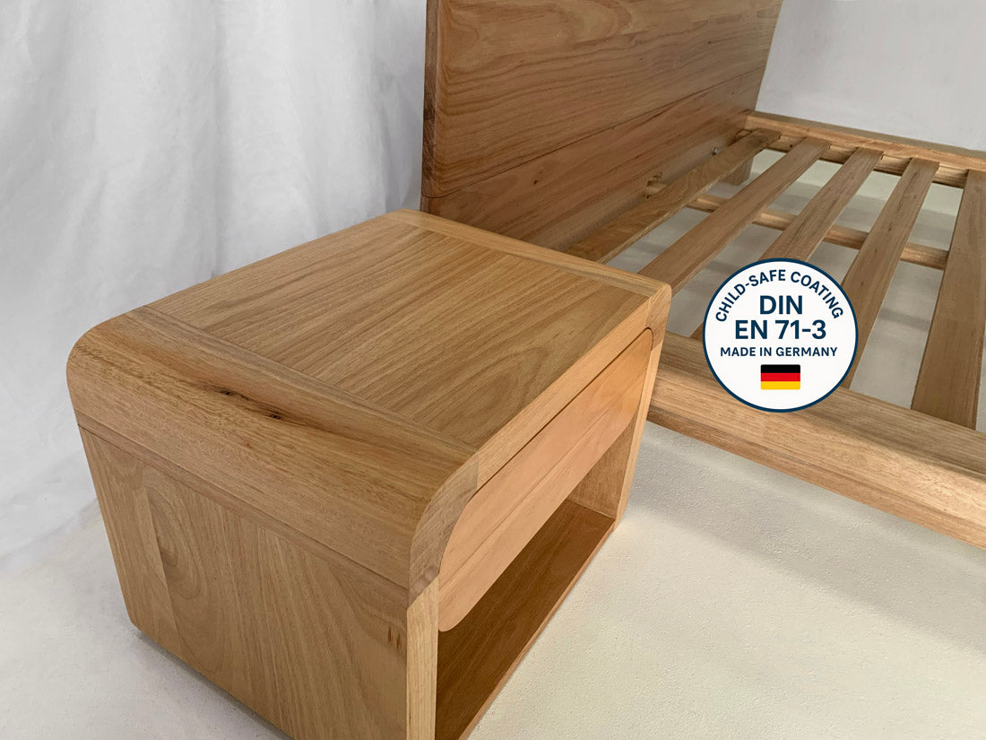 Blackbutt timber bedside table handcrafted in Australia