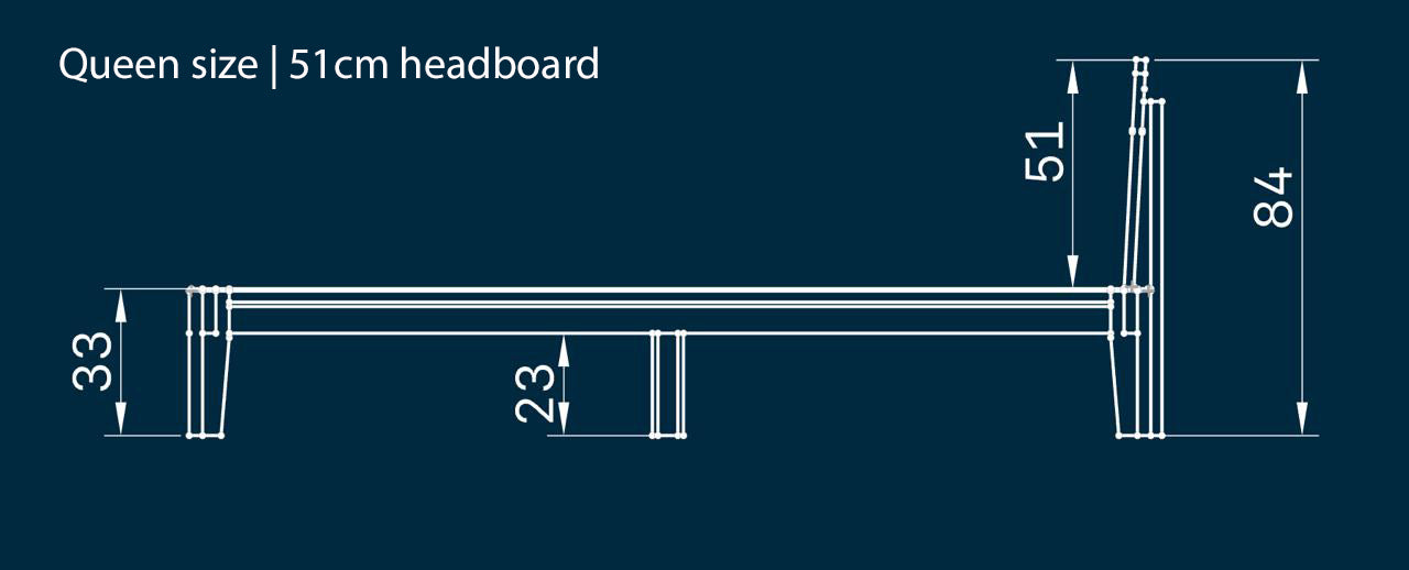 Size chart of Dorluxure castle joint bed frame