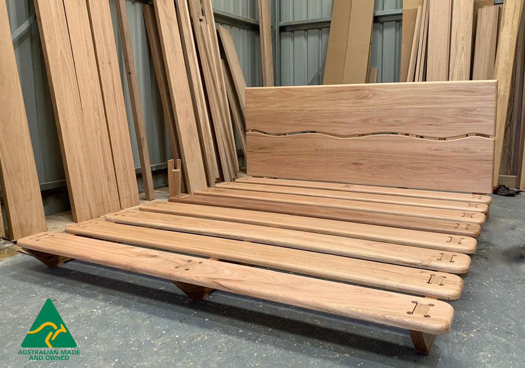 Handmade Ark bed frame from sustainable Australian hardwood