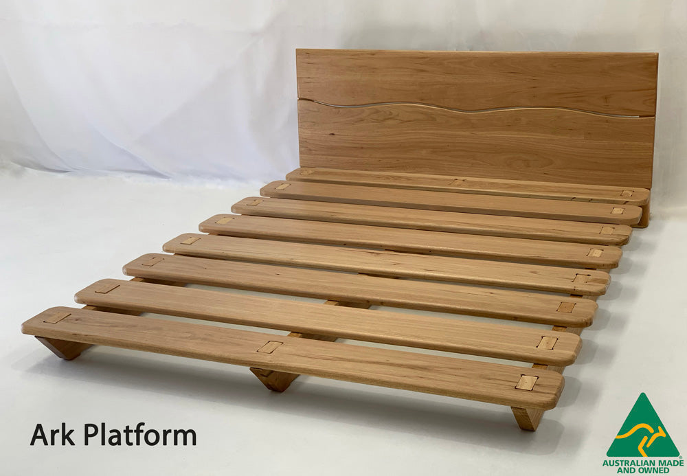 Heavy duty hardwood Ark bed frame with platform design