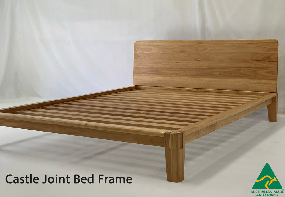 Heavy duty hardwood bed frame with traditional joinery