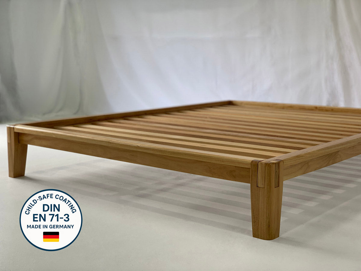 Solid hardwood Castle Joint bed frame with seamless timber joints