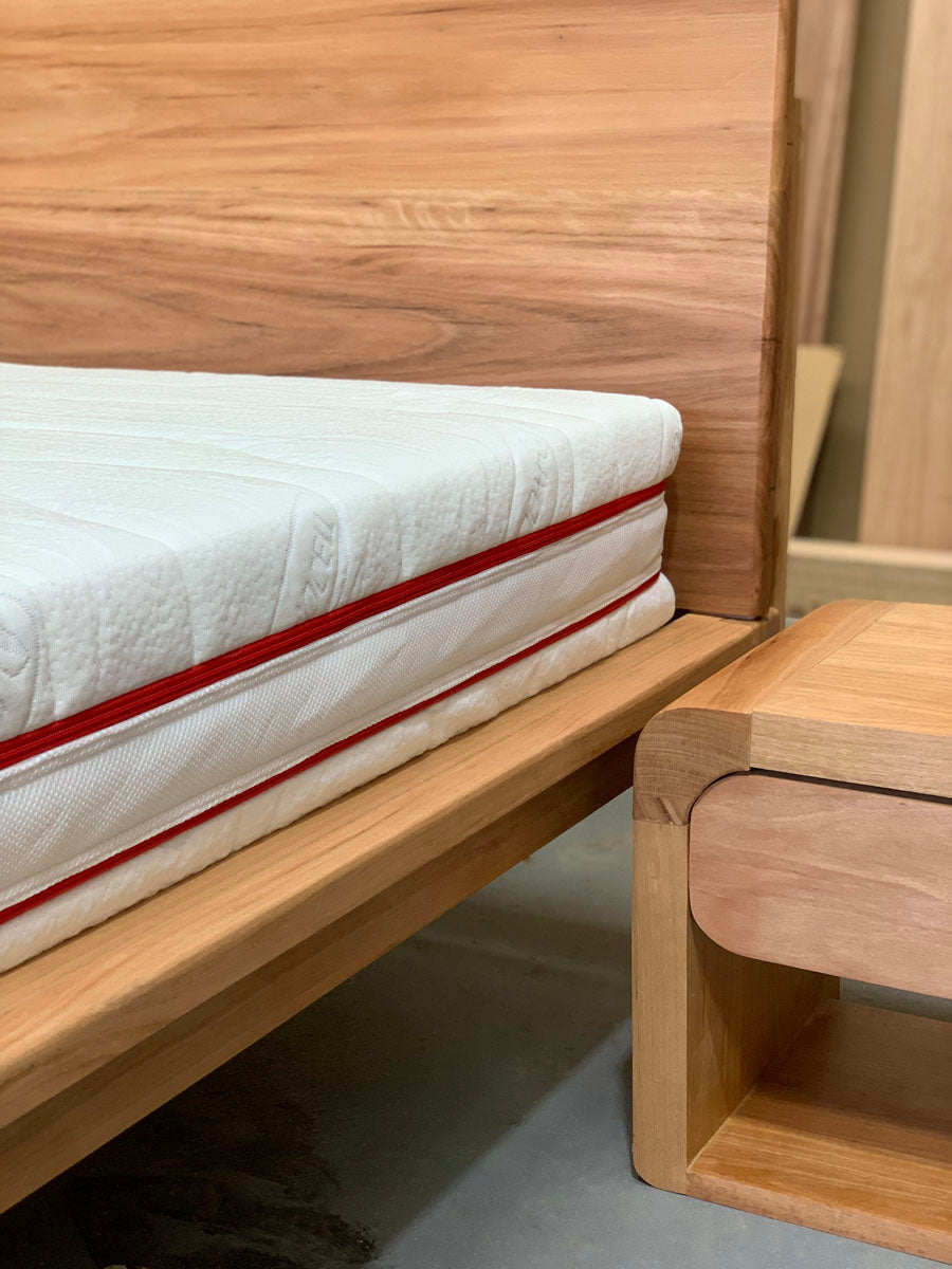 Dorluxure hardwood bed frame with 100% natural latex mattress bundle